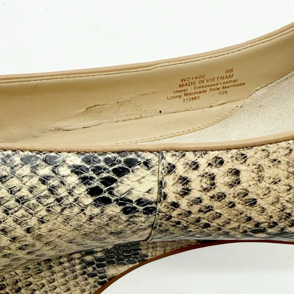 Cole Haan Womens The GoTo 60Mm Snake Round Toe Wedge Pumps Dress Casual size 9